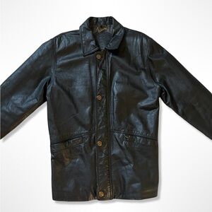 Vintage Valentino Black Leather Jacket Size Medium